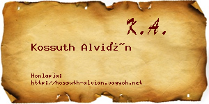 Kossuth Alvián névjegykártya